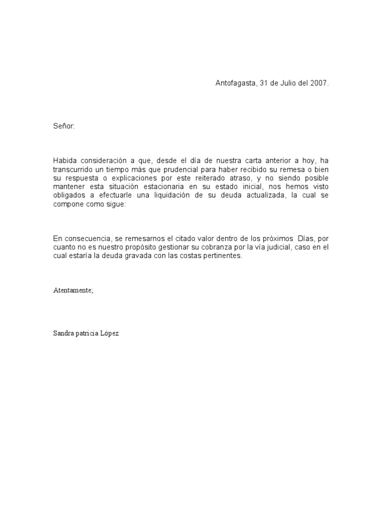 Carta de conciliacion