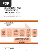 Lesson 3 Selecting and Organizing Information Brainstorming