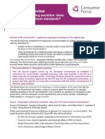 Consumer Focus Briefing on Hargreaves Minimum Standards for Collecting Societies