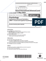 Ial Edexcel Psychology May 2023 Paper 1