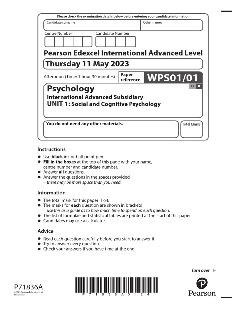 Edexcel Statistical Analysis