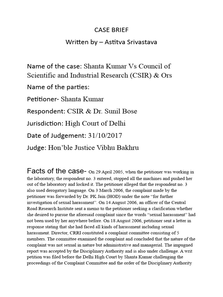 shanta-kumar-vs-csir-pdf-sexual-harassment-complaint
