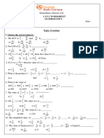 Vi Fractions Work Sheet 1