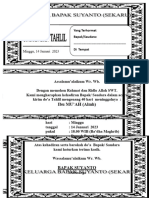 Undangan Tahlil 1 Lembar Isi 2 Undangan Folio