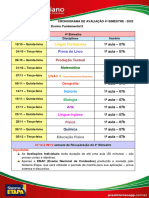 Cronograma de Avaliações 6º Ao 8º Ano - 4º Bimestre