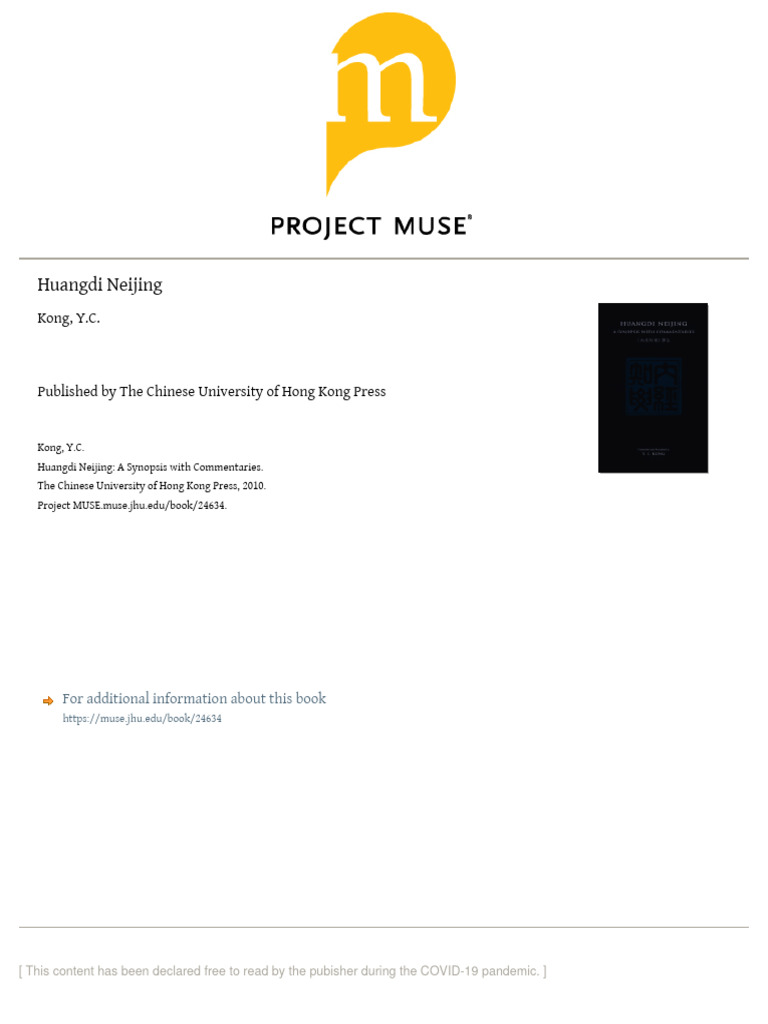 Huangdi Neijing: Core Insights and History | PDF | Social Science ...