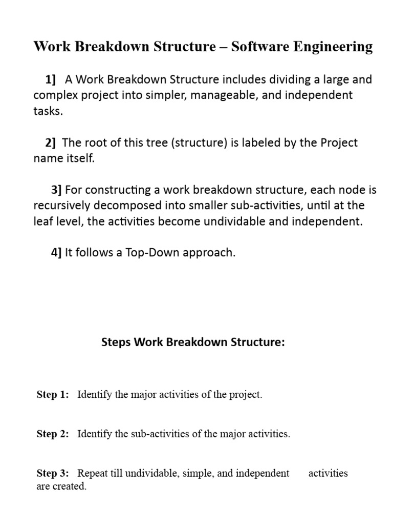Work Breakdown Structure – Software Engineering | PDF | Systems ...