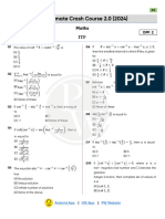 JEE Ultimate Crash Course 2.0 (2024) : Maths