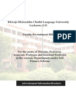 Khwaja Moinuddin Chishti Language University Lucknow, U.P. Faculty Recruitment 2024
