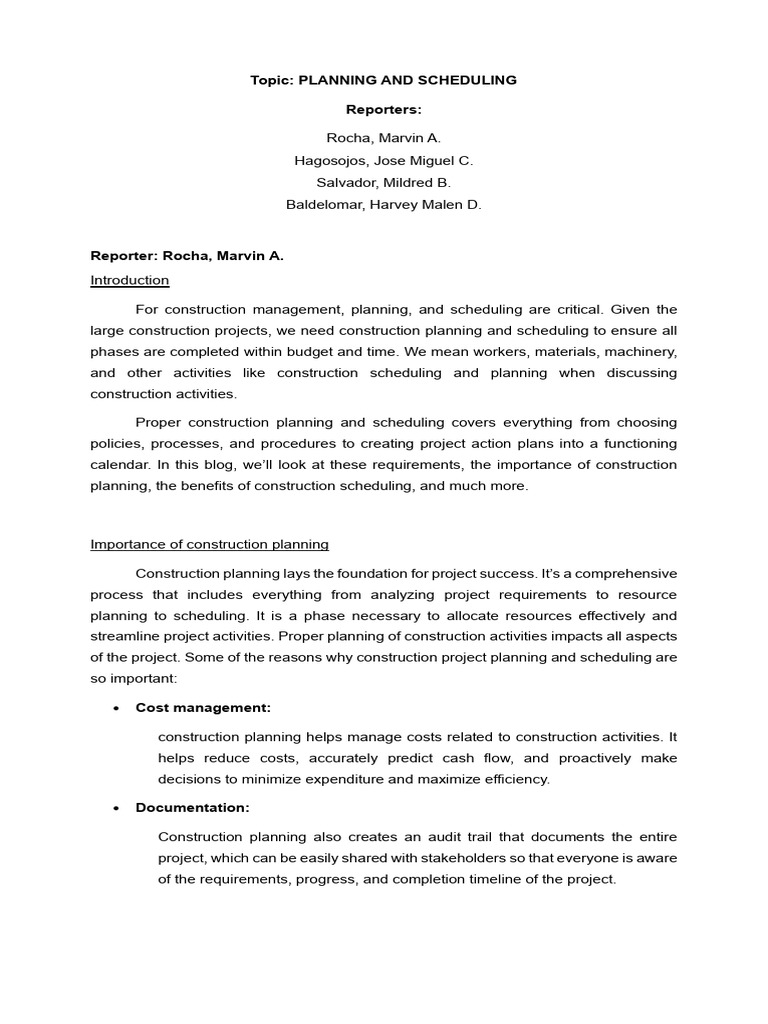 Construction Planning & Scheduling Guide | PDF | Project Management ...