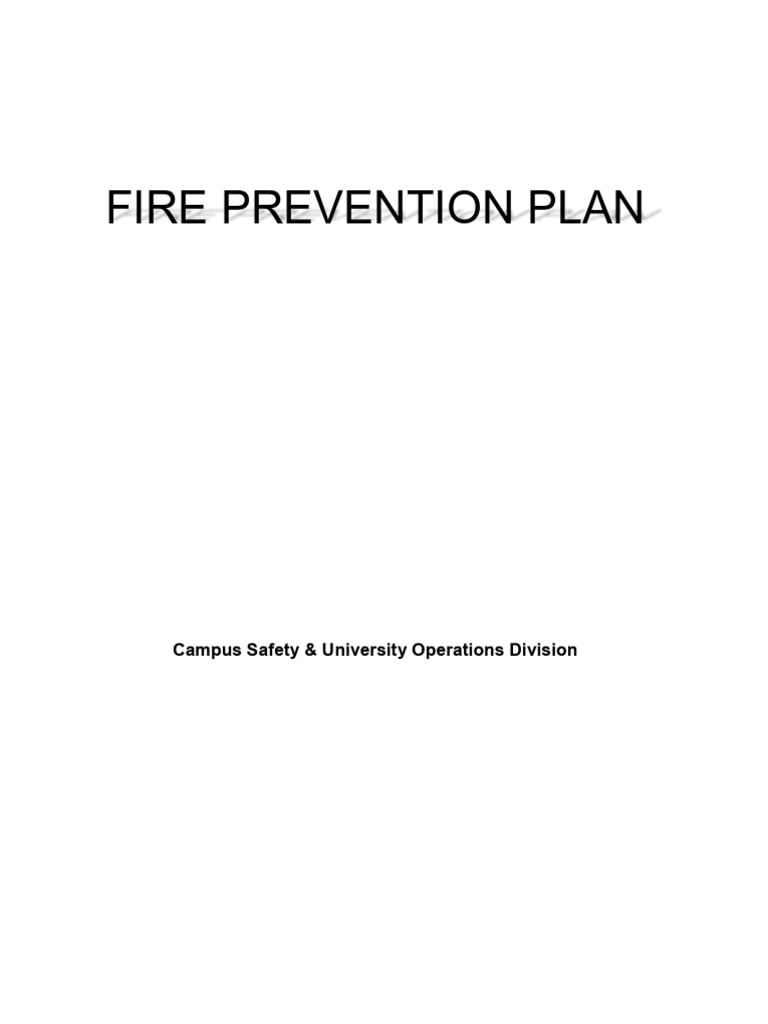 Fire Prevention Plan PDF Fire Safety Safety