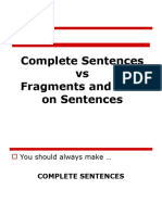 Complete Sentence Vs Fragment Vs Run On