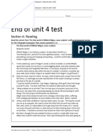 End of Unit 4 Test: Section A: Reading