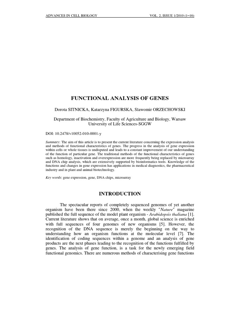 Gene Function Analysis Techniques | PDF | Rna Interference | Nucleic ...
