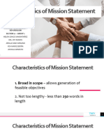 GROUP 2 Characteristics of Mission Statement