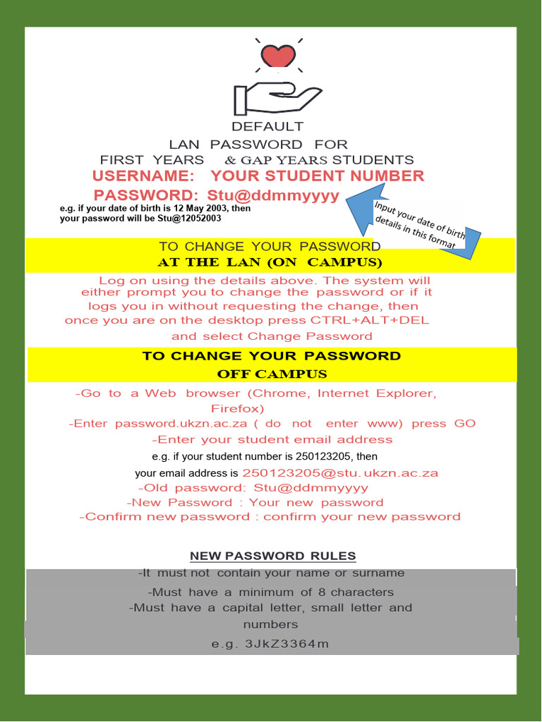 LAN Password Change Guide for Students | PDF