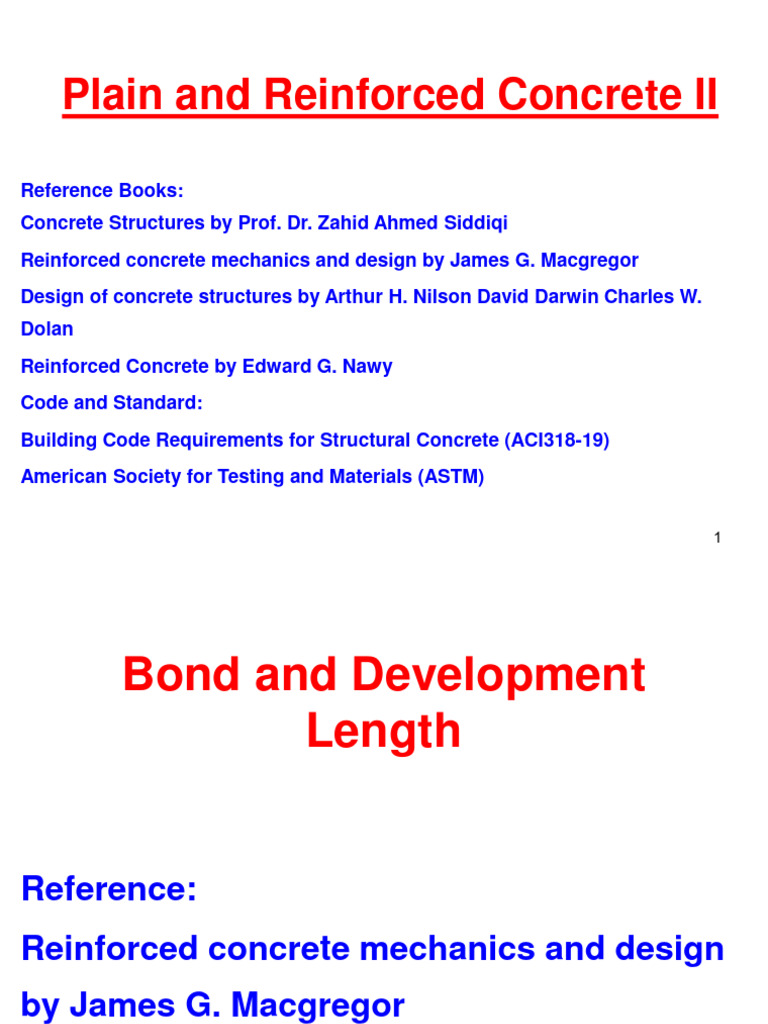 Bond and Development Length in Concrete | PDF | Concrete | Stress ...