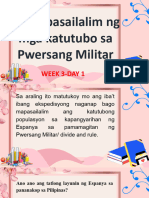 Pagpapasailalim NG Mga Katutubo Sa Pwersang Militar: Week 3-Day 1