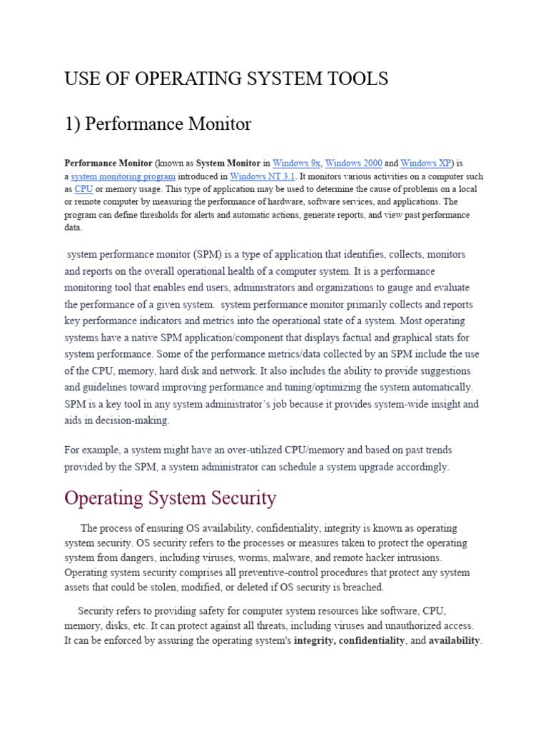 Use of Operating System Tools | PDF | Operating System | Device Driver