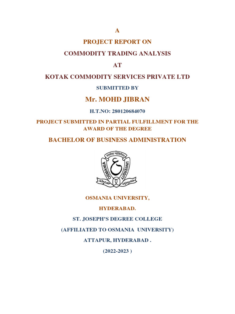 Commodity Trading Analysis | PDF | Futures Contract | Option (Finance)
