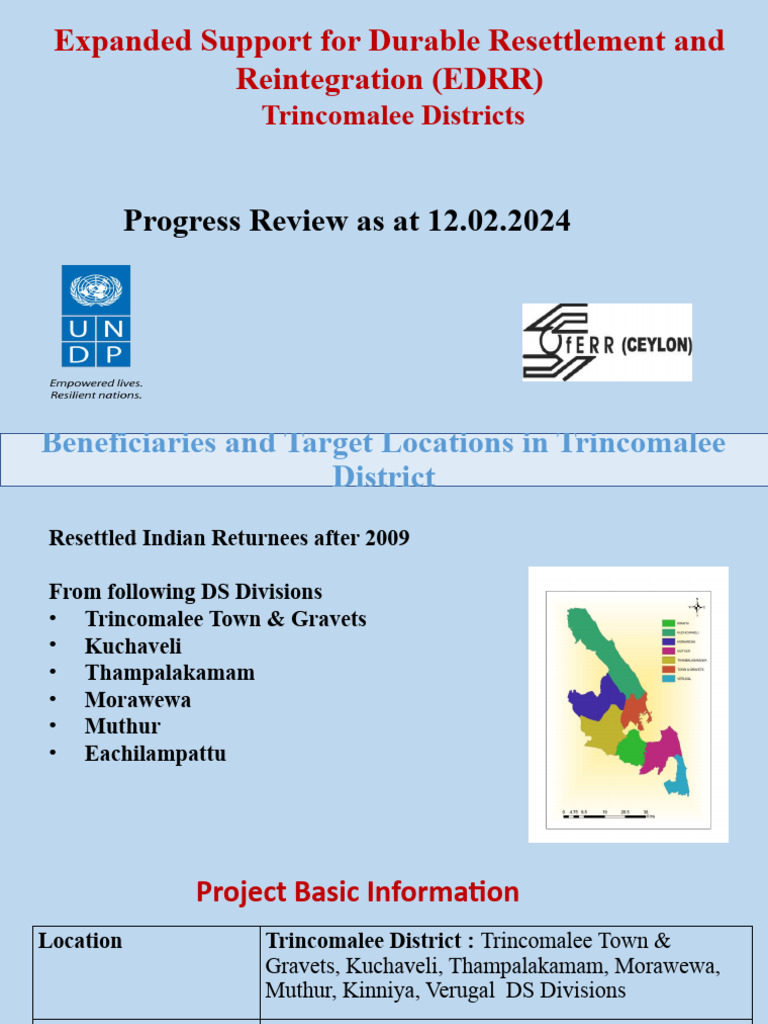 EDRR Progress Review: Trincomalee 2024 | PDF | Climate Resilience ...