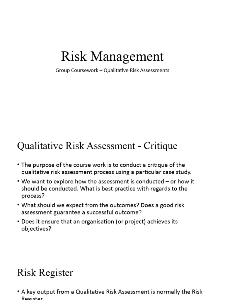 Qualitative Risk Assessment Guide | PDF | Risk | Risk Assessment