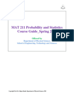 MAT 211 Probability and Statistics Course Guide - Spring 2024: Offered by