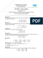 Linear Algebra Assignment # 1