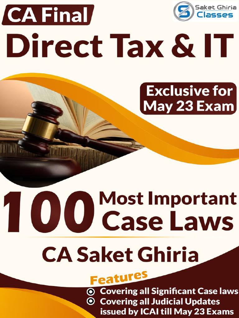 CA Final Direct Tax Case Laws 2023 | PDF | Expense | Tax Deduction