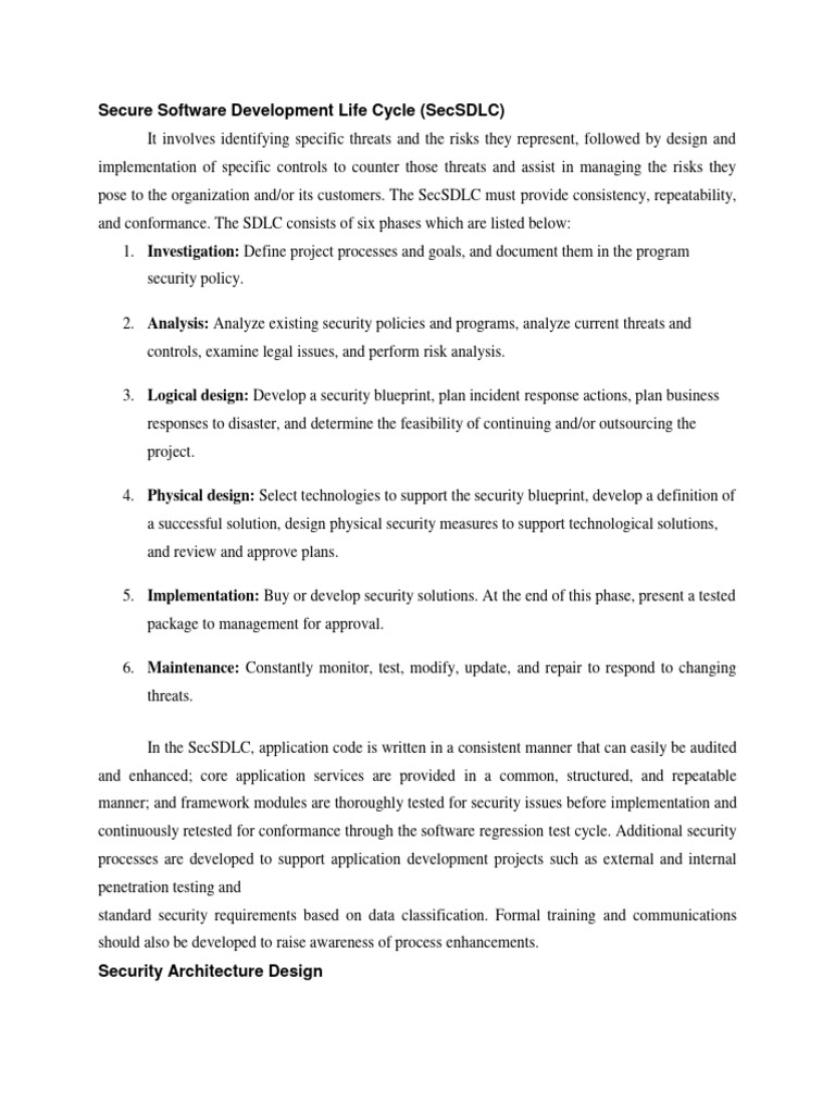 Secure Software Development Lifecycle Guide | PDF | Information ...