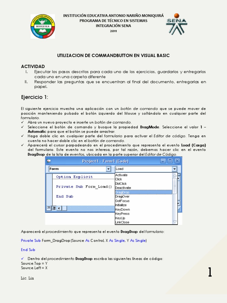 Uso de CommandButton en Visual Basic | PDF