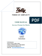 User Manual: Invoice Format For Hotels