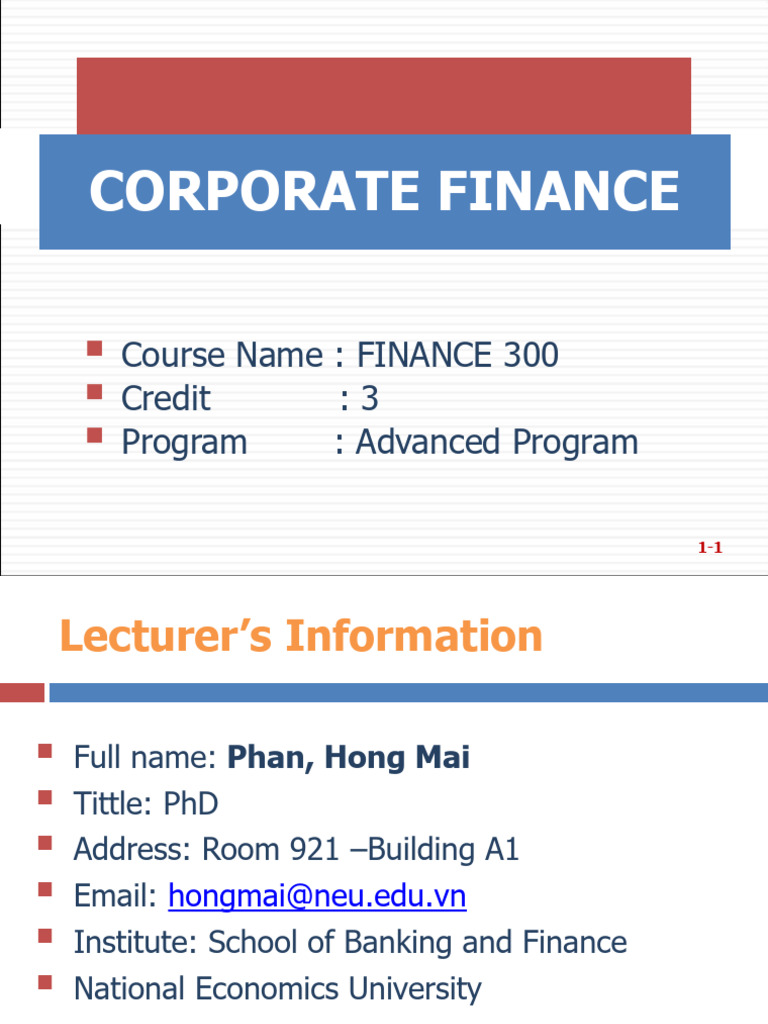 Handout FIN300 Chapter 1 2024 | PDF | Stocks | Capital Structure
