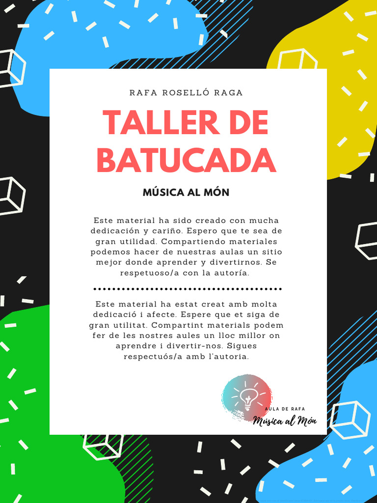 Taller De Batucada Musicalmón Pdf Ritmo Ritmo Y Medidor
