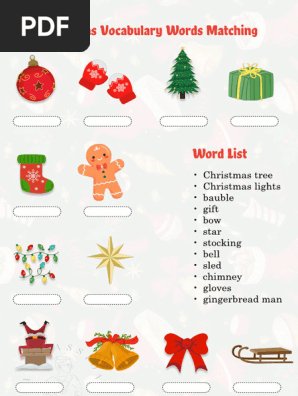 Vocabulary Christmas Worksheets