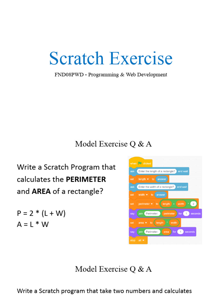 Scratch Revision Exercise | PDF