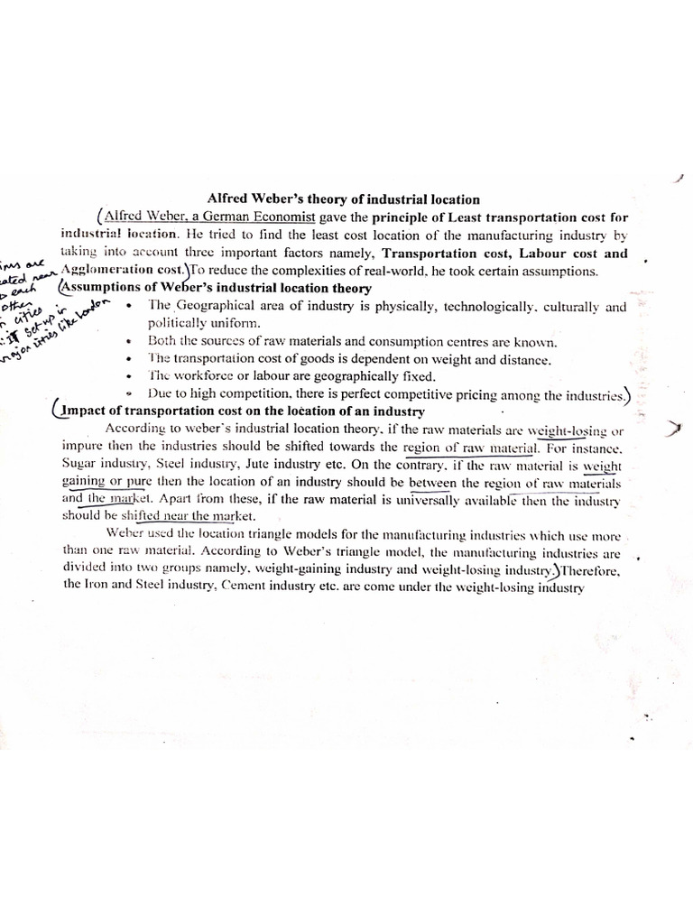Alfred er's theory of industrial location PDF