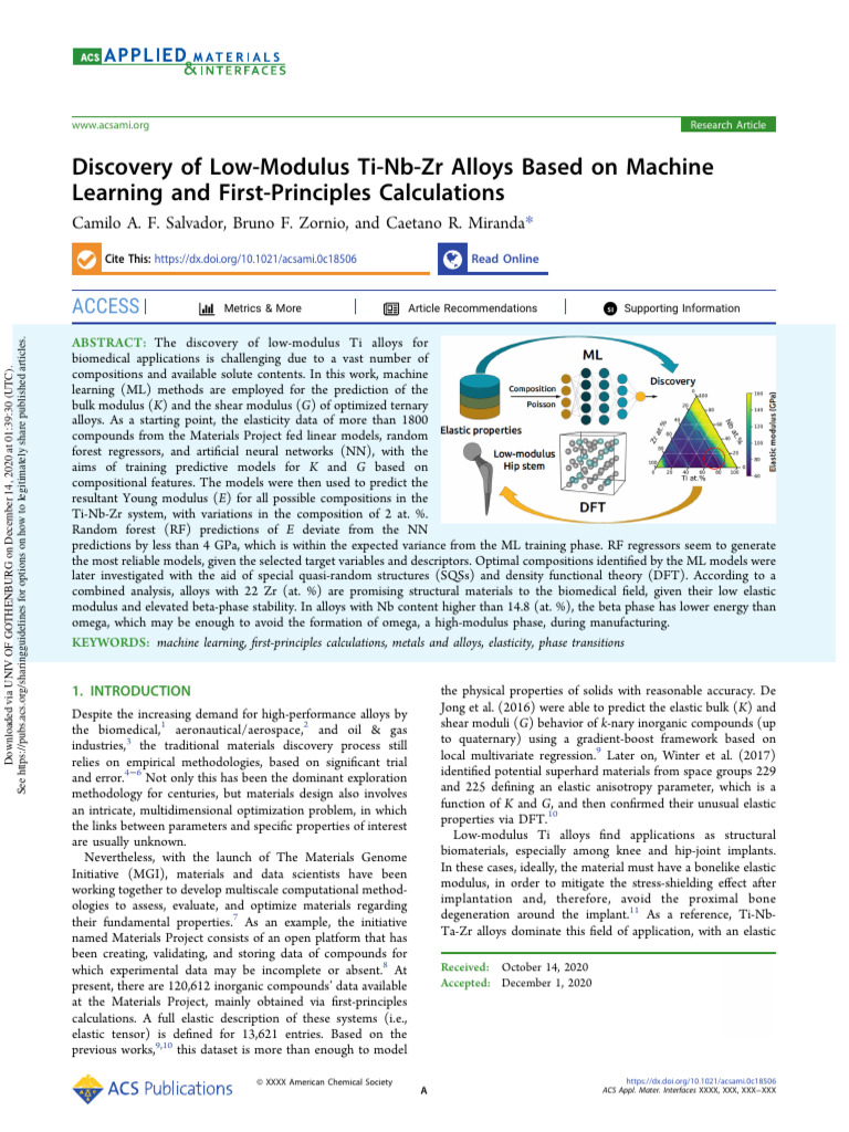 Low-Modulus Ti-Nb-Zr Alloys Discovery | PDF | Young's Modulus ...