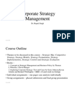 Corporate Strategy Management: Dr. Rupali Singh