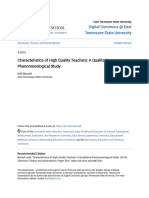 Characteristics of High Quality Teachers - A Qualitative Phenomeno