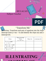 Illustrating System of Linear Equation in Two Variables