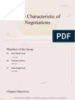 Group 1 - Basic Characteristic of Negotiations