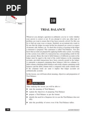 Trial Balance
