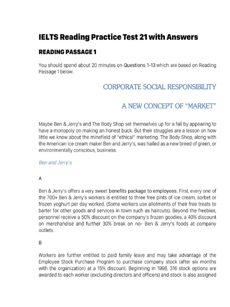 Actual Reading Test 21 | PDF