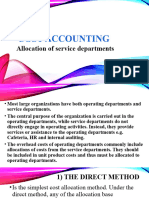 Allocation of Service Departments