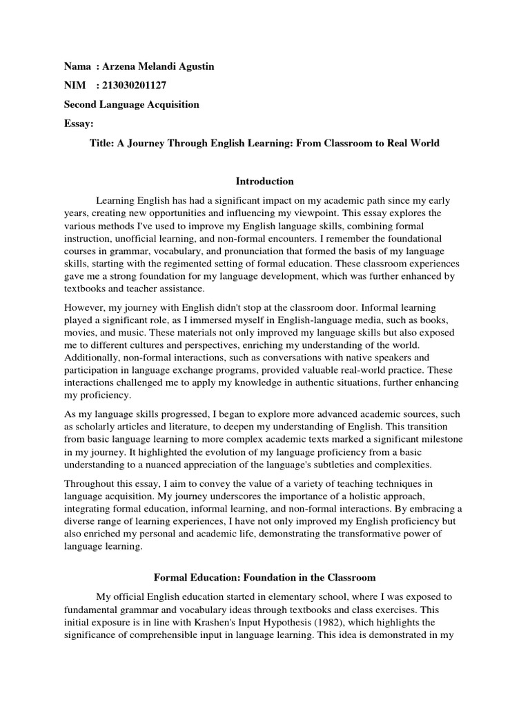 My English Learning Journey Explained | PDF | Language Arts & Discipline