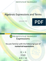 1b - Algebraic Expression and Terms