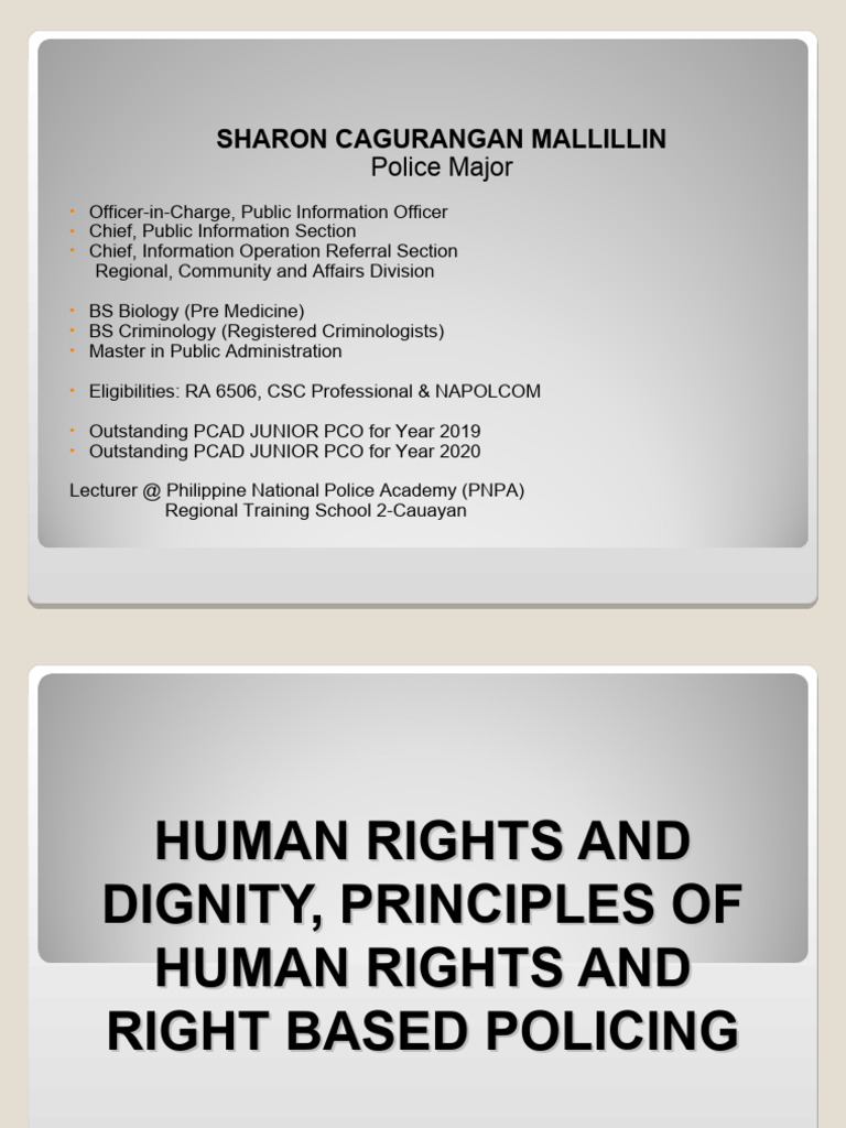 Human Rights Principles in Policing | PDF | Human Rights | Crimes