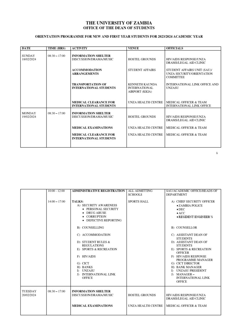 2024 Updated Orientation Programme Pdf