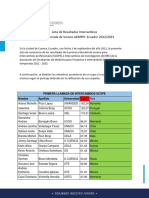 Acta de Resultados Intercambios